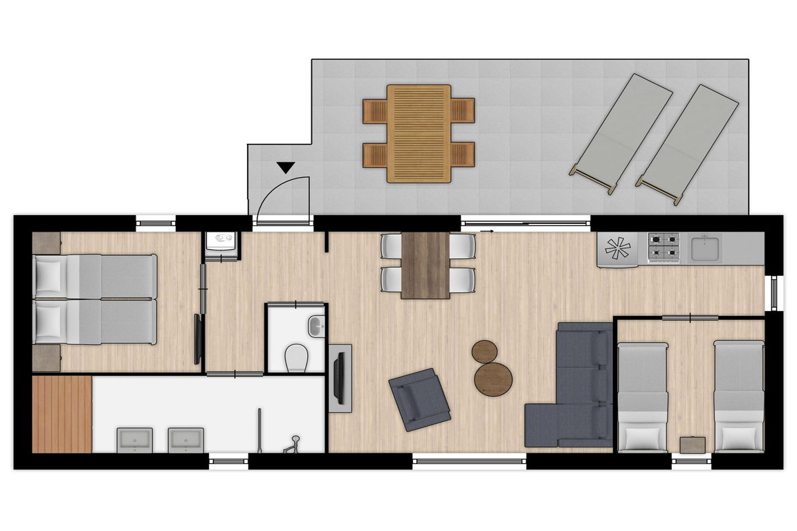 Nieuwvliet-Bad: Komfort-Bungalow L4S im Beach Resort